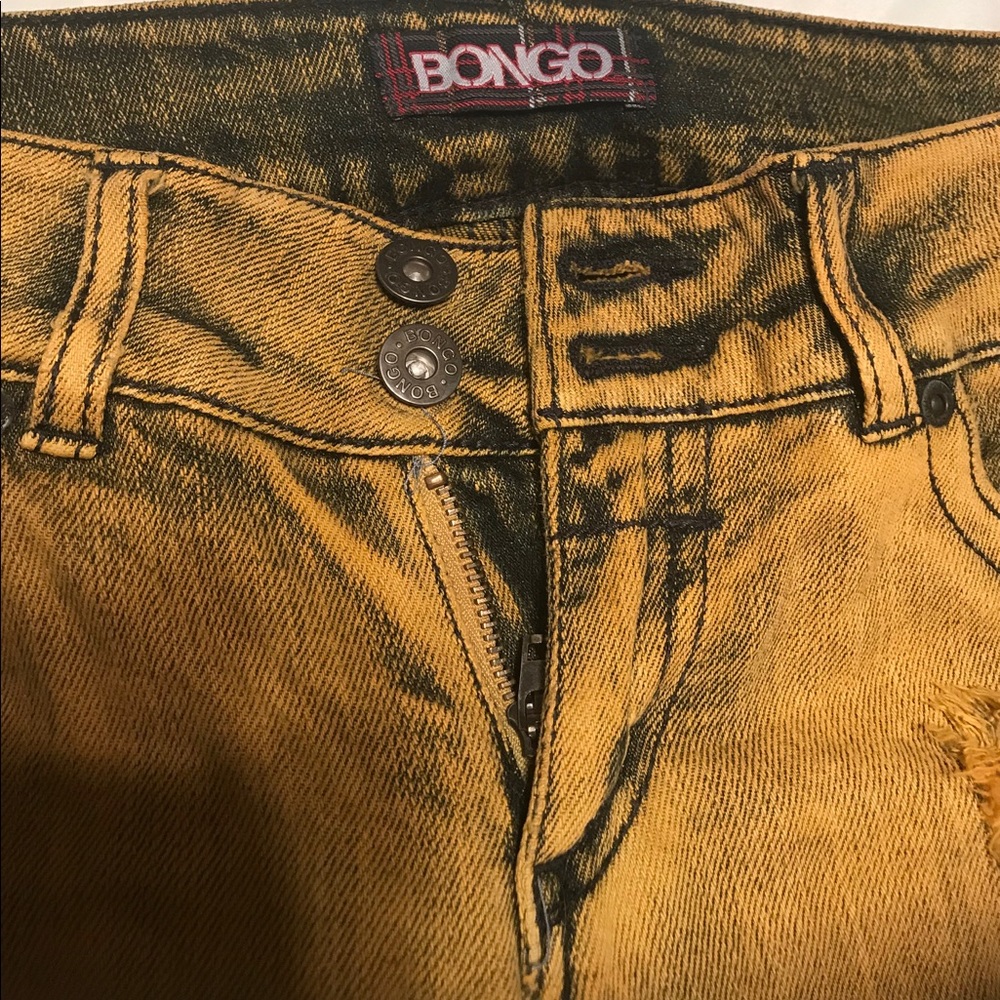BONGO Gold Skinny Ripped Jeans